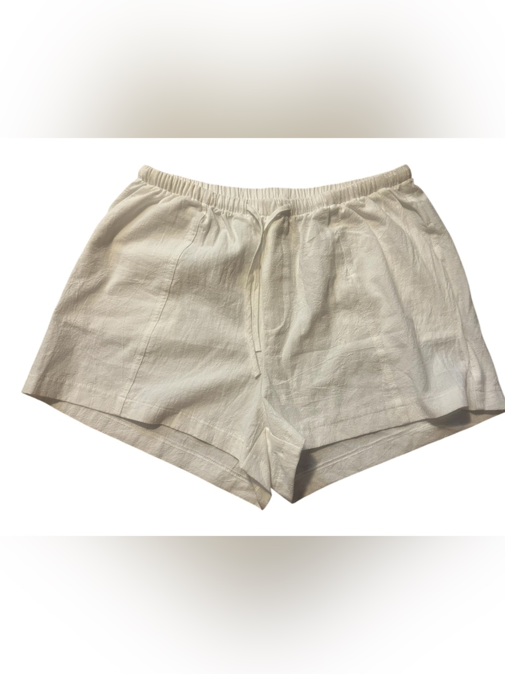 Women's white Lounge Shorts with Drawstring Waist